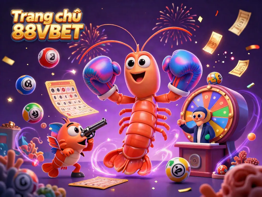 Engage with winning strategies on Trang chủ 88VBET in a vibrant casino-themed illustration with dynamic game elements.