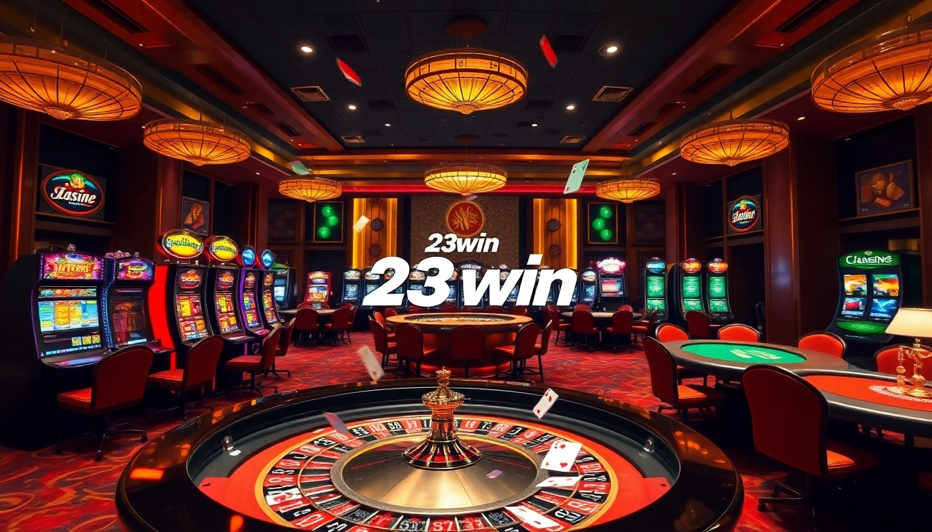 Experience the thrill of gambling at 23win with vibrant slot machines and enthusiastic players.