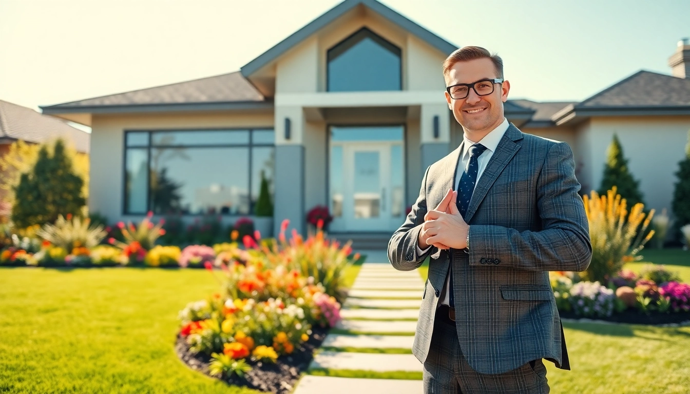 Kelowna realtor presenting a charming property during an open house event.
