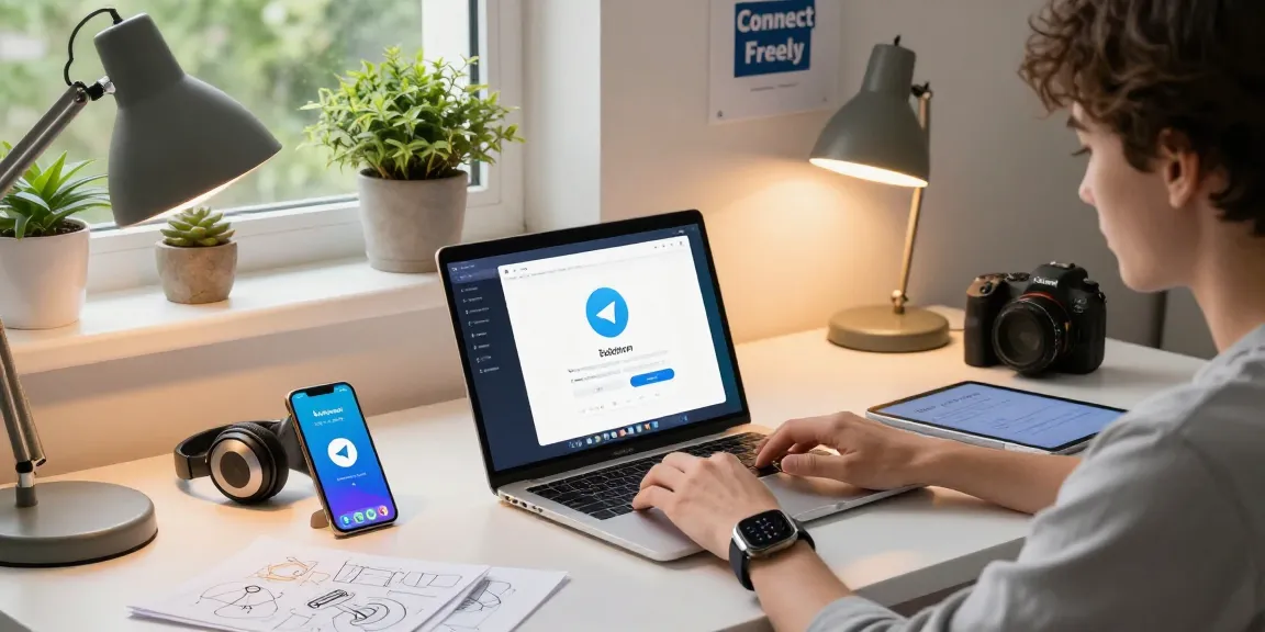 Experience seamless Telegram download on your devices in a modern workspace.