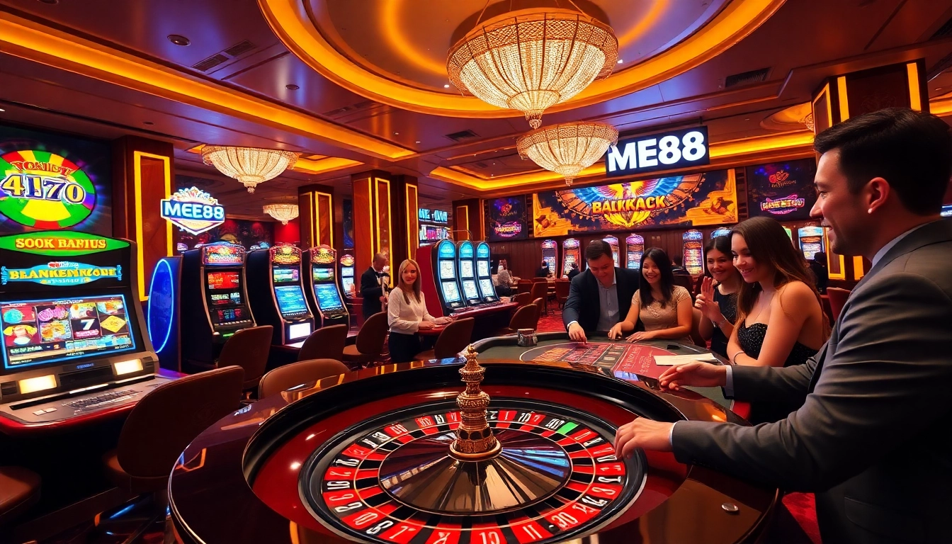 Experience thrilling gameplay at https://me88.in.net/ with vibrant casino tables and exciting slot machines.