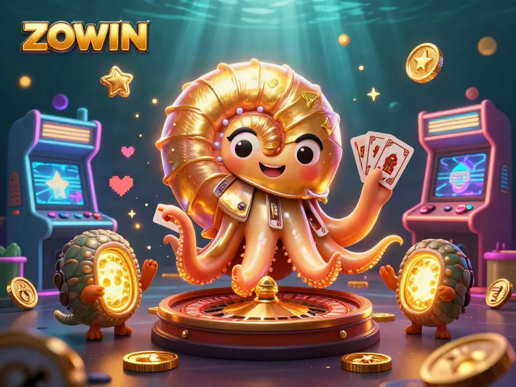 ZOWIN immerses players in vibrant casino excitement with a giant nautilus roulette wheel.