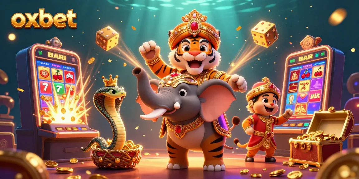 Experience thrilling gameplay at OXBET with the maharaja tiger, jewel-encrusted elephant, and golden treasures!