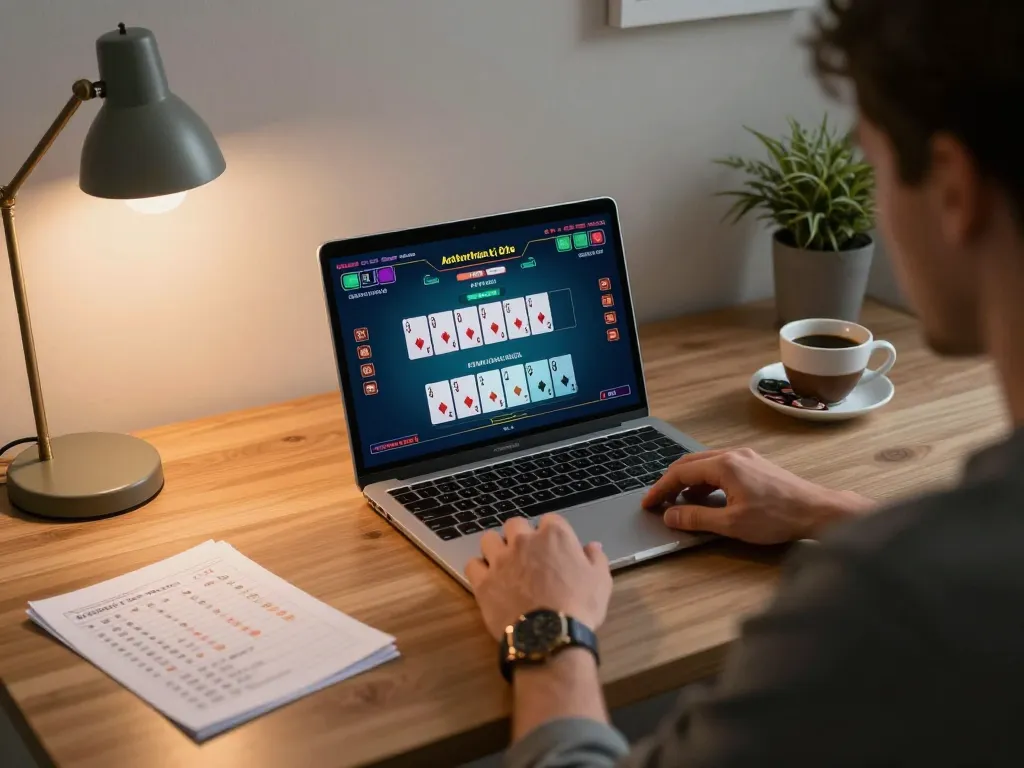 Player engaging in a live dealer game at 3BET, showcasing online gaming strategy and comfort.