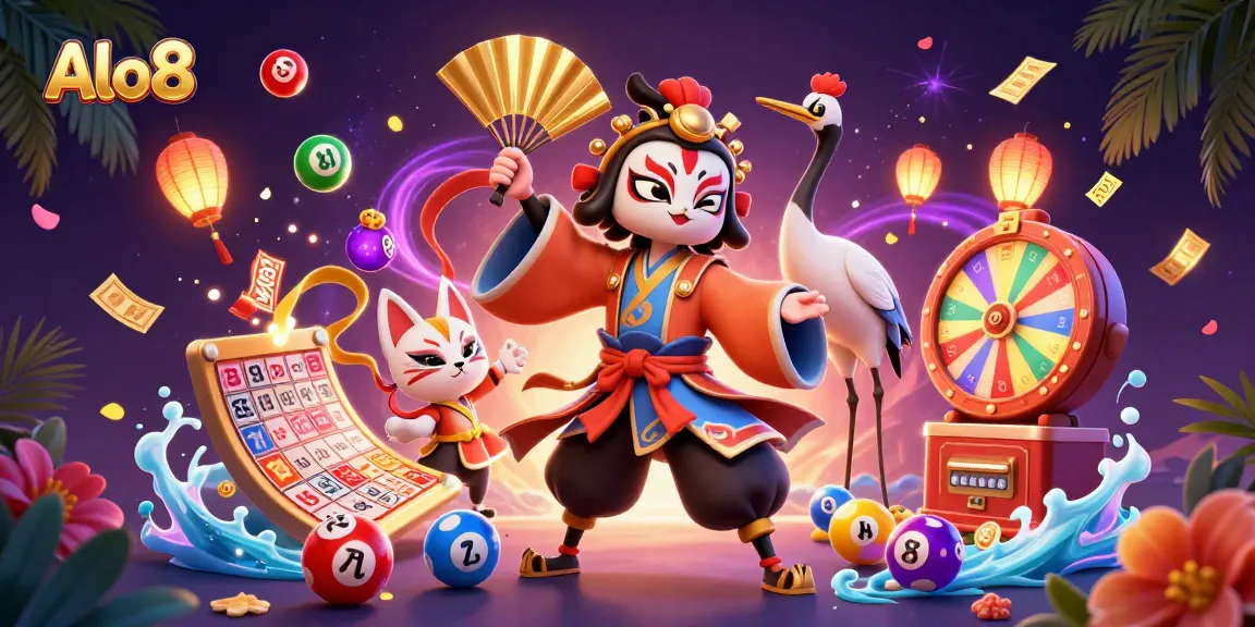 Experience thrilling gameplay at Alo8 with vibrant lottery elements and dynamic characters