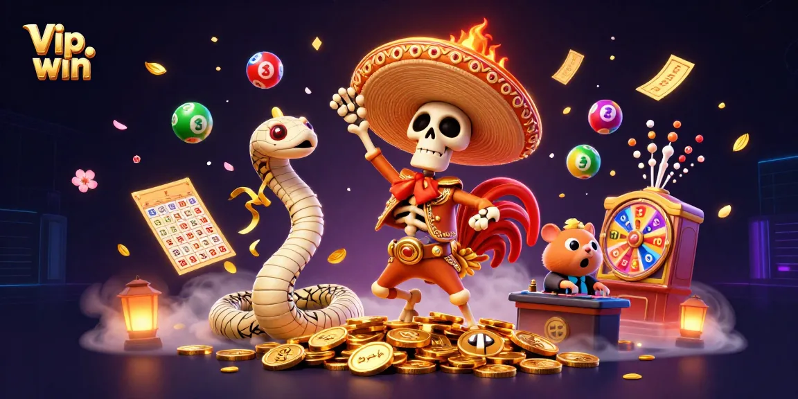 Engage with the thrilling Vip win experience featuring vibrant characters and lottery elements in a casino atmosphere.