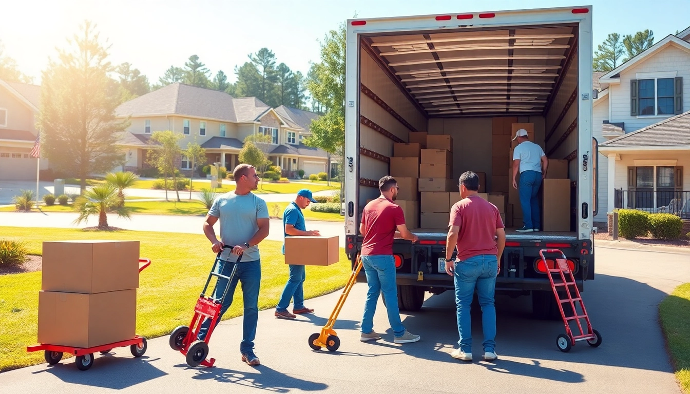 Movers hardeeville efficiently managing a relocation in a sunny suburban neighborhood.