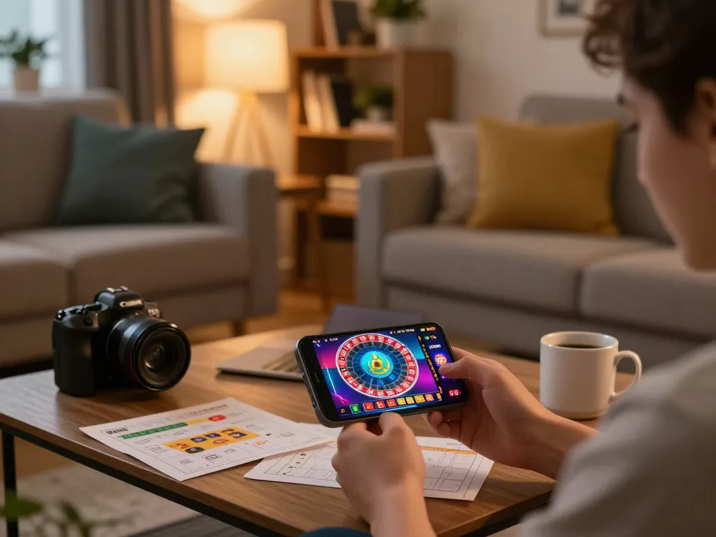 Engaging with the 78win app on a smartphone for thrilling online gaming.