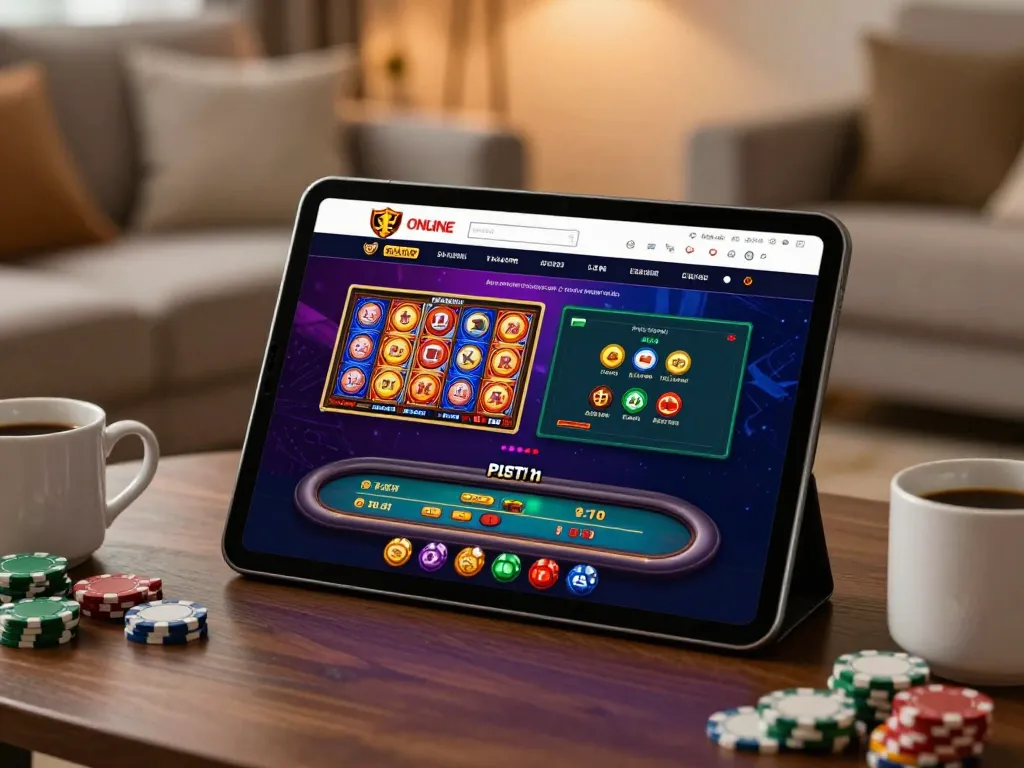 LU88 offers exciting gameplay with vibrant slots and virtual betting options on a tablet.