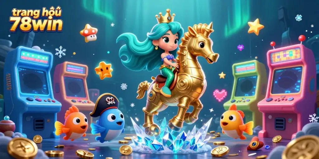Engage with the vibrant gaming world on trang chủ 78win featuring cartoon mermaids and casino excitement.