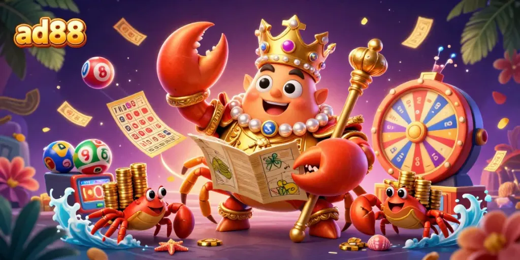 Engage with the ultimate ad88 gaming adventure in a vibrant underwater scenario with the golden crab emperor.