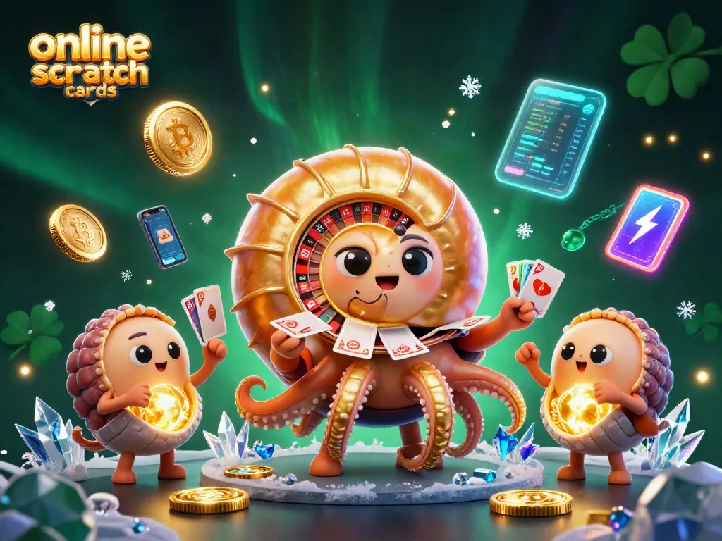 Play exciting online scratch cards, featuring vibrant 3D characters and dynamic gaming elements.
