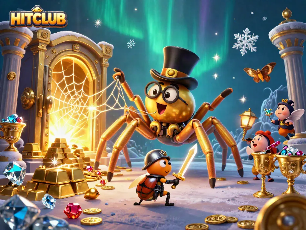 Experience the thrill of HITCLUB's golden treasures amidst a vibrant casino setting.