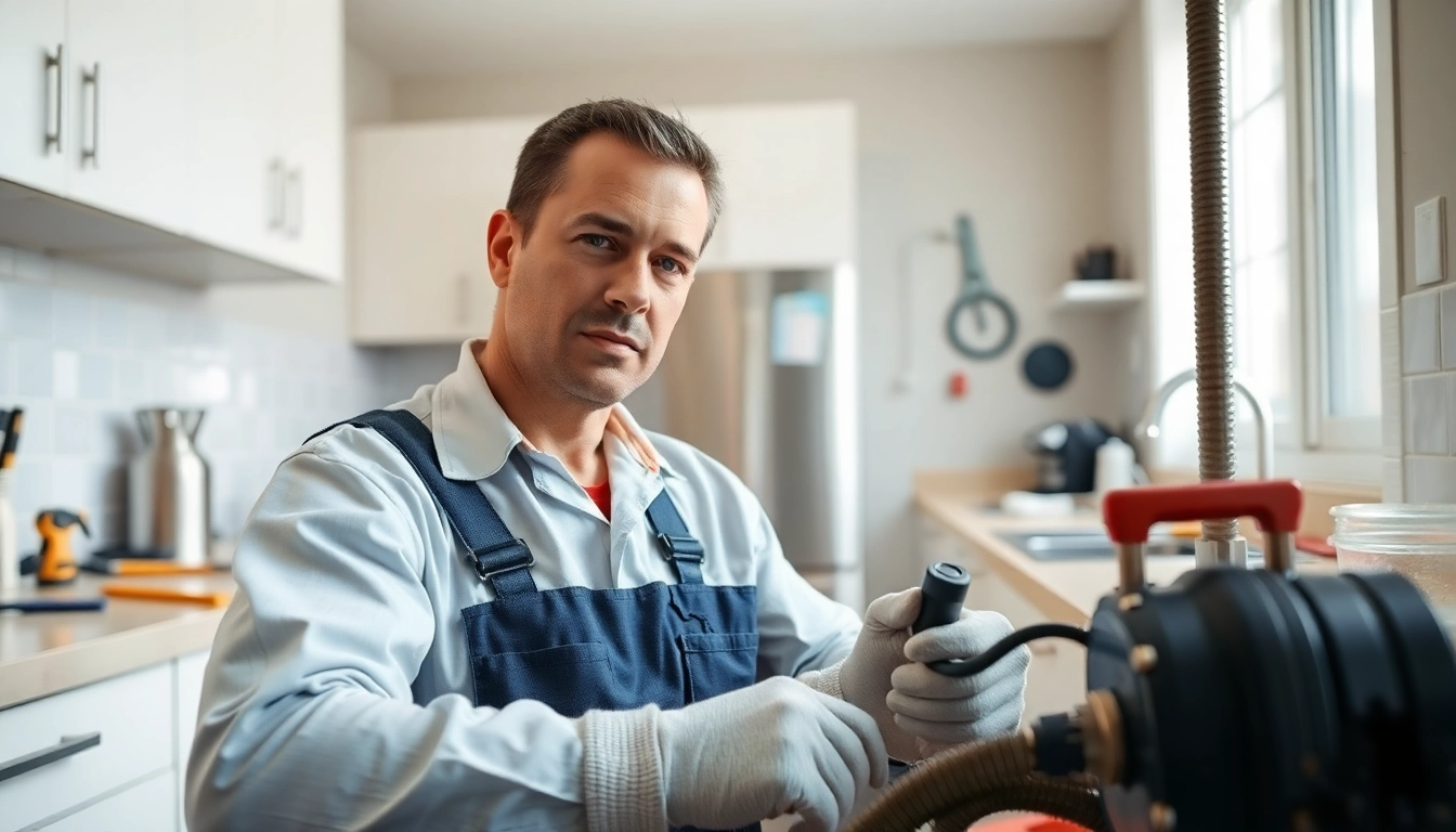 Emergency plumbing repair in Toronto by a professional plumber in a kitchen.