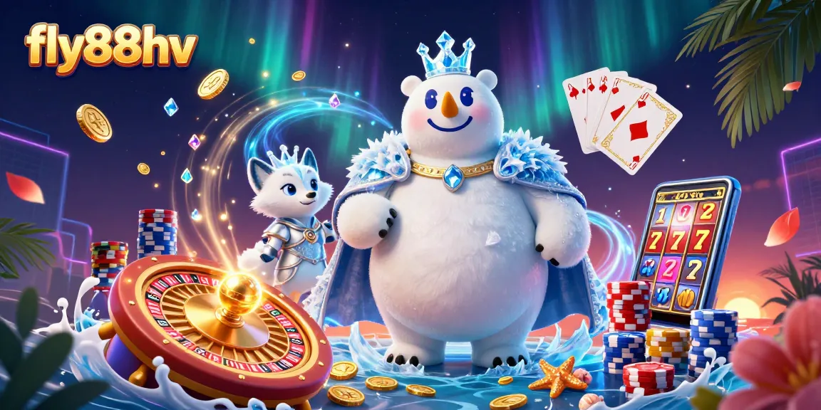Experience thrilling wins at fly88hv with vibrant casino elements in a dynamic scene.