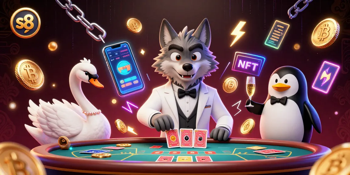 Engage in thrilling baccarat at s8 with 3D cartoon characters in a luxurious casino setting.