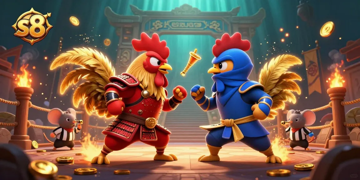s8 immersive gaming experience with epic roosters facing off in a dynamic casino arena